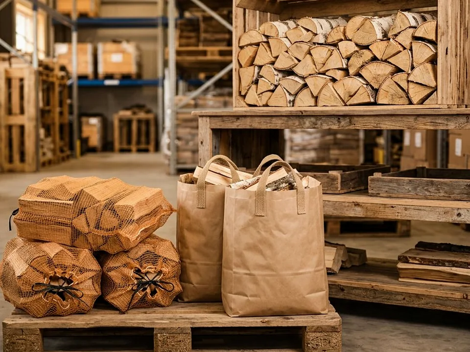 Ракурс 3: Берёзовые дрова в сетках 40 л